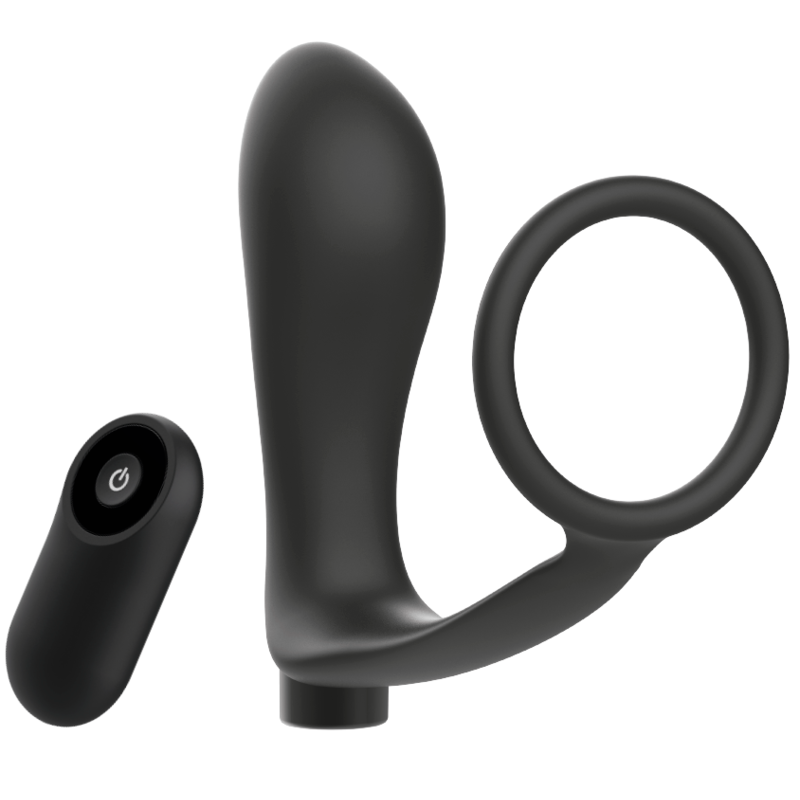 Addicted Toys - Anello Per Pene Con Telecomando Plug Anale Nero Ricaricabile